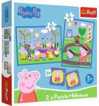 Trefl Peppa Pig Puzzle és Memória Játék Szett - 48 és 30 darabos puzzle, 24 kártya