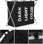 Springos Szennyeskosár, 3 rekeszes, 146L - Fekete, Ezüst (HA0100)