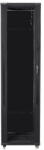 Lanberg FF01-8047-12B 19" 47U SZÉL: 800mm MÉLY: 1000mm MAG: 2270mm lapraszerelt üvegajtós fekete rack szekrény - pepita