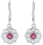  Ezüst Fülbevaló Thai Rubinnal és Fehér Topázzal, PCY10997