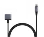 FIXED (FIXD-MS3-GR) USB-C/MagSafe 3 töltőkábel, max 140W (28V/5A), textil kábelfonat, 2m, sötétszürke (FIXD-MS3-GR)