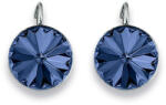 Swarovski Kristály Fülbevaló - Montana Kék - Kör alakú - Csizsolt