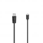 Hama Micro-USB - USB-A kábel 3m fekete (00200609) (00200609)