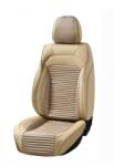  Univerzális autósüléshuzat-garnitúra, bézs ecobőr és bézs textil bevonattal, elöl-hátul