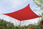  Napsugárvédő Vitorla - Négyszög - 4x4m - Piros