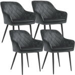 SONGMICS Luxus Bársony Kárpitozott Szék Szett Karfával Szürke (LDC088G01-4)