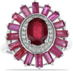  Ezüst Gyűrű - Madagaszkári Rubin és Fehér Topáz - 5.08 Karát