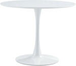 TEMPO KONDELA Étkezőasztal, kerek, fehér, matt, átmérő 110 cm, REVENTON NEW - pepita