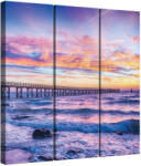  Háromrészes Vászonkép - Napnyugta a Tenger Felett - 100x90 cm