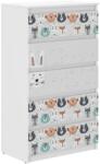  Ifjúsági 5 fiókos Komód - Erdei állatok - fehér-szürke