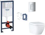 GROHE Rapid SL - Set pentru montare încastrată, toaletă, capac Softclose, clapetă Skate Cosmopolitan și set pentru tablete, Triple Vortex, crom SANI11BB2135 (SANI11BB2135)