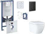 GROHE Rapid SLX - Set pentru montare încastrată, toaletă, capac Softclose, clapetă Even și set pentru tablete, Triple Vortex, phantom black SANI11BB5127 (SANI11BB5127)
