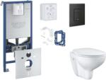 GROHE Rapid SLX - Set pentru montare încastrată, toaletă, capac Softclose, clapetă Even și set pentru tablete, phantom black SANI11BB5125 (SANI11BB5125)