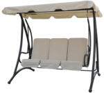  QENA 3 személyes hintaágy - bézs - 201x123x172cm (TC802414)