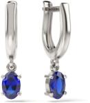 Atcom Jewelry ATCOM - Ezüst Fülbevaló - Kék Zafír Kristály - 7 mm