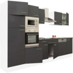 Leziter Yorki Konyhabútor - 300cm - Antracit/Fehér (L340FHAN)