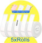  Címke matrica papír tekercs, fehér színű, kompatibilis a D11 D110 D101 nyomtatókkal, 5 színes kábel