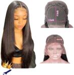  Csipke elülső paróka, HD átlátszó csipke, brazil csont egyenes, 4x4 paróka, 28 hüvelyk, 180%