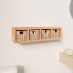  Tömör diófa falipolc kosarakkal 62 x 18 x 16 cm