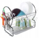 VERK GROUP kétszintes edényszárító, ezüst, 38cm magas, 38cm széles, 25cm mély (07117)