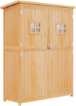 Outsunny Szerszámtároló, Outsunny, Lucfa, Dupla ajtó, 127, 5x50x164 cm, Világosbarna