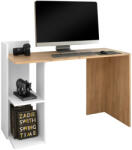 TEMPO KONDELA Számítógépasztal, artisan tölgy/fehér, ANDREO NEW - pepita