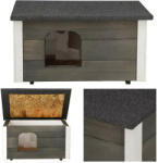 SPRINGOS Szigetelt fakutyaház S-es méretben (SPRI-DH001 GREY)