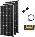  Monokristályos napelemkészlet, 150W panelek, 12 V/24 V vezérlő, 450W -os készlet