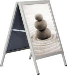 MT Displays " Slide-in" Megállító tábla, 115 cm lábmagasság, A1, Ezüst