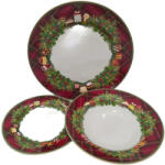  Étkészlet karácsonyi mintás kerámia 18db