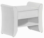 TEMPO KONDELA Éjjeliszekrény, fehér textilbőr, BOLTON - pepita