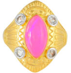  Etióp Neon Pink Opál Gyűrű - Aranyozott Ezüst
