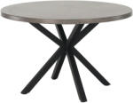 TEMPO KONDELA Étkezőasztal, beton/fekete, átmérő 120 cm, MEDOR - pepita