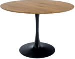TEMPO KONDELA Étkezőasztal, kerek, tölgy/fekete, átmérő 110 cm, REVENTON NEW - pepita