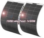  Napelem, Rugalmas kialakítás, Hatékony energiatermelés, 100W 2PC