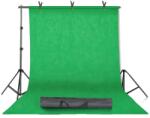  Fényképészeti háttér állványkészlet, Állítható állvány, Chromakey zöld képernyőkeret, 2600x3000 mm, zöld ruhával