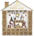  HOME KLW24 LED-es adventi naptár, 10 db melegfehér LED, fa és műanyag, elemes tápellátás, beltéri kivitel - webmuszaki