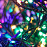 Somogyi Elektronic LED248M LED fényfüzér, 240db színes LED, 23, 9m hosszúságú, 8 program időzítővel, zöld vezeték, adapteres tápellátás, kül- és beltéri kivitel - webmuszaki