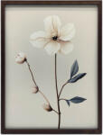  FESTMÉNY VÁSZONRA, FEHÉR ANEMONE MINIMALISTA SZÉPSÉG 70x100