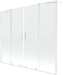 Mexen Velar Duo Kádparaván 2 részes csúszó 200 x 150 cm, átlátszó nano, fehér - 896-200-000-02-20 Kádparaván (5905315221919)