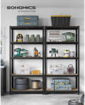 SONGMICS Nagy Teherbírású Acél Polcrendszer Szett Fekete 600 kg - pepita - 37 133 Ft