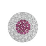  Ezüst Gyűrű Thai Rubinnal és Fehér Topázzal, PCY10989/62