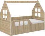 Wooden Toys Hangulatos Házikó gyerekágy SONOMA 160x80cm - ajándék matraccal - balos