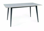 SIGNAL MEBLE Ivy Luxus Kerámia Étkezőasztal Márvány Hatású Szürke Lappal és Matt Fekete Fém Vázzal (IVYSZC140)