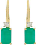  9 Karátos Arany Fülbevaló Brazil Smaragddal és Természetes Cirkónnal, PCY11212