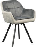 TEMPO KONDELA Forgó étkezőszék, szürke Velvet szövet, FLER - pepita