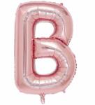  Maxee születésnapi léggömb, B betű, rózsaszín, 40 cm