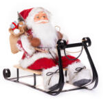 MagicHome MagicHome karácsonyi dekoráció, Mikulás szánon, piros, 46 cm