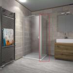 HSK TOP Zuhanykabin Oldalfal - 90x180 cm - Alumínium