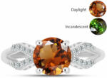  Ezüst Gyűrű Minősített laboratóriumban előállított Anatóliai Zultanit-tal és Fehér Topázzal, Y61921/57